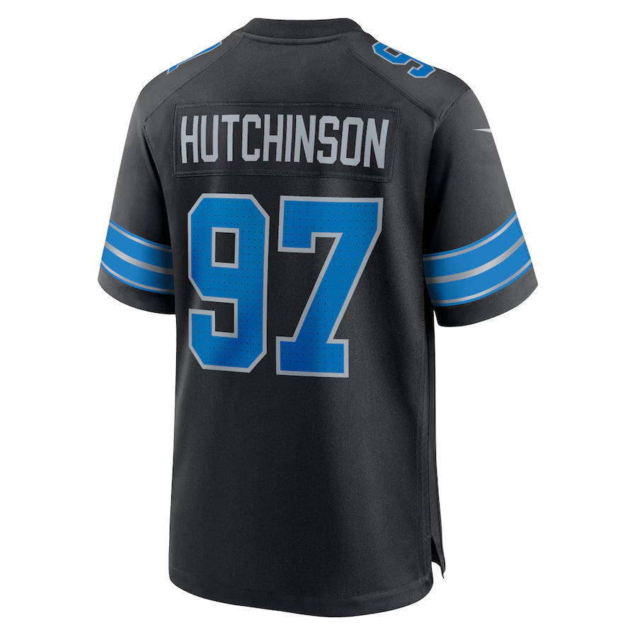 Jamed D.Lions #97 Aidan Hutchinson Player Black Home Game Stitched Jerseys