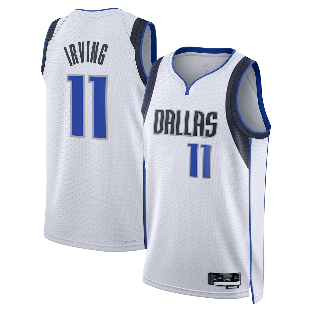 Jamed D.Mavericks #11 Kyrie Irving White  Association Edition Swingman Stitched Jerseys