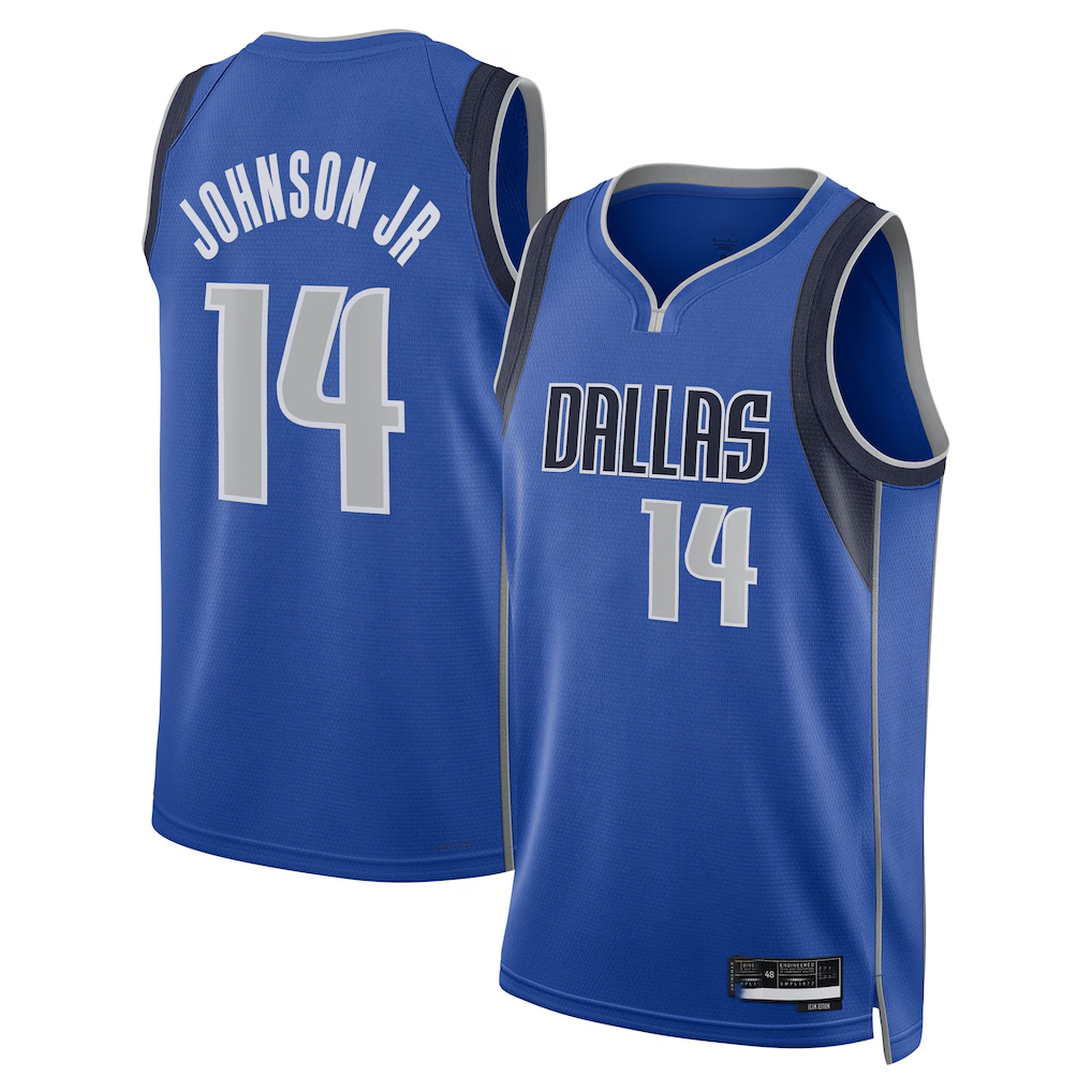 Jamed D.Mavericks #14 Morez Johnson Jr. Blue Icon Swingman Stitched Jerseys