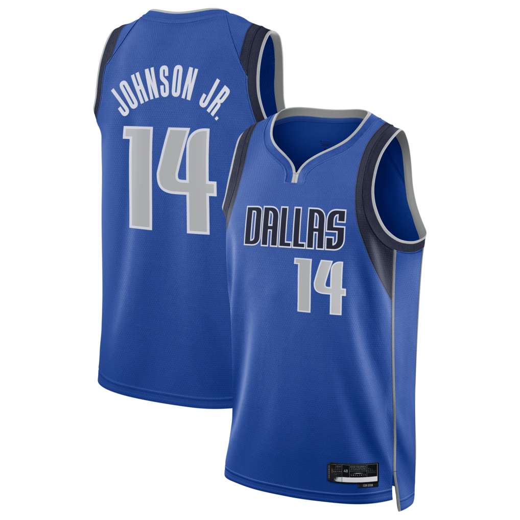 Jamed D.Mavericks #14 Morez Johnson Jr. Blue Swingman Jerseys - Icon Edition