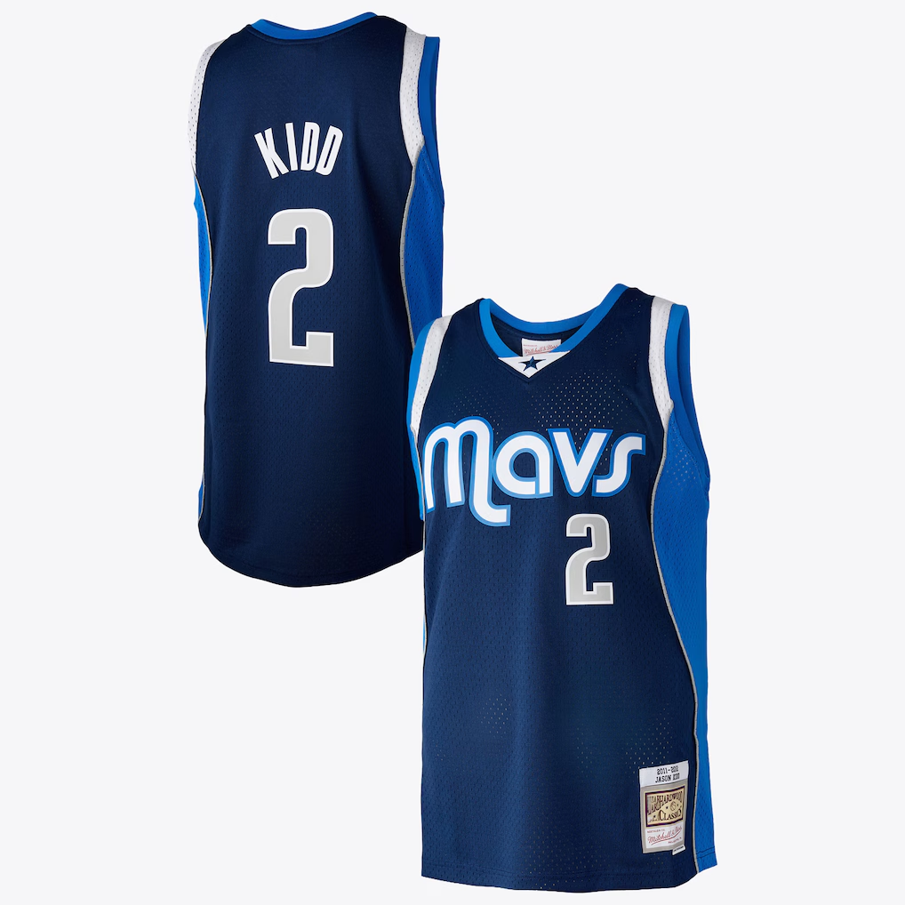 Jamed D.Mavericks #2 Jason Kidd Blue Mitchell & Ness 2011 Swingman Authentic Stitched Jerseys