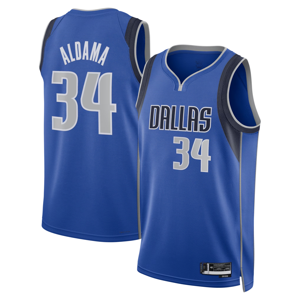 Jamed D.Mavericks #34 Santi Aldama Blue Icon Edition Swingman Stitched Jerseys