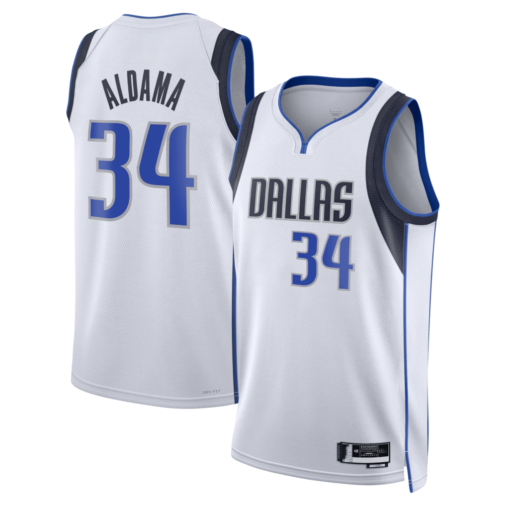 Jamed D.Mavericks #34 White Santi Aldama Association Edition Swingman Stitched Jerseys