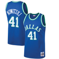 Jamed D.Mavericks #41 Dirk Nowitzki Mitchell & Ness Blue 199899 Hardwood Classics Swingman Jerseys