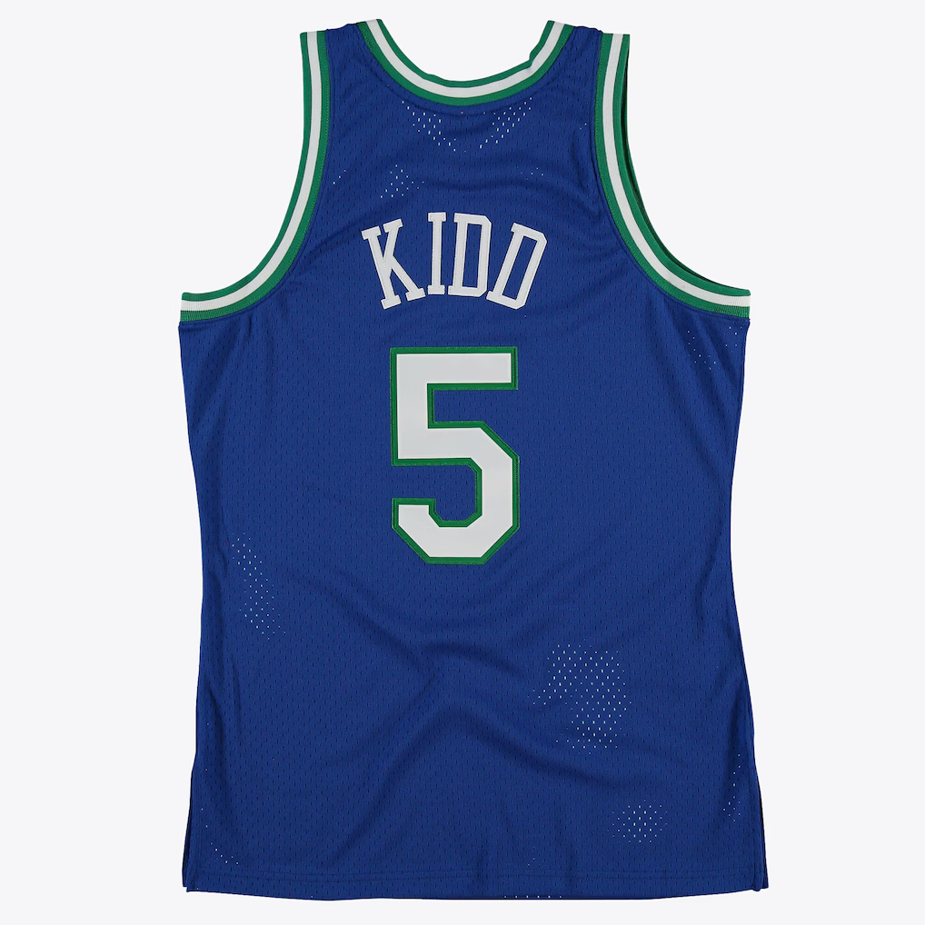 Jamed D.Mavericks #5 Jason Kidd Royal 1997 Hardwood Classics Road Swingman  By Mitchell & Ness Stitched Jerseys