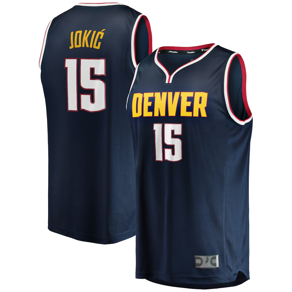 Jamed D.Nuggets #15 Nikola Jokic  Navy Fast Break Replica Player Jerseys - Icon Edition