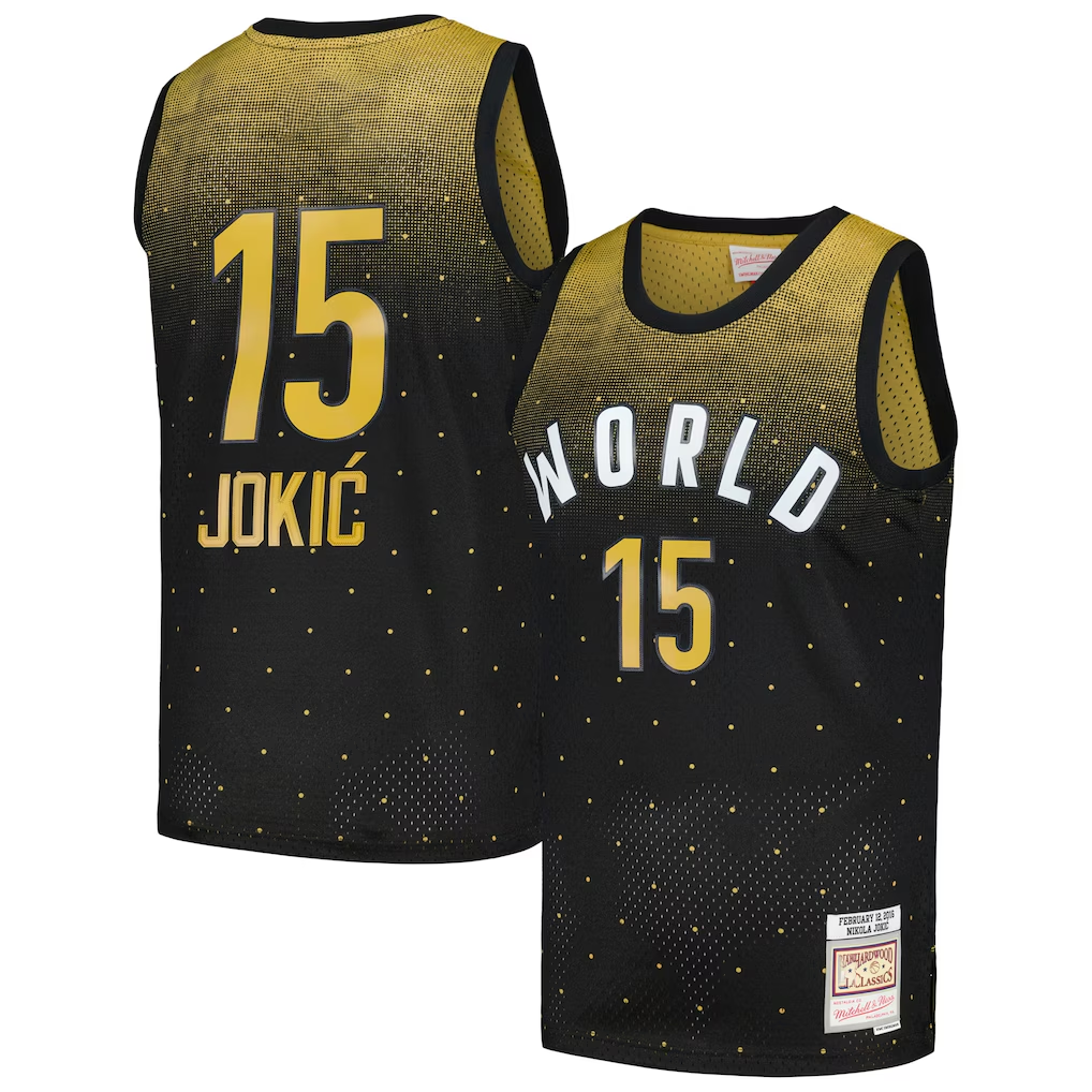 Jamed D.Nuggets #15 Nikola Jokic Rising Stars Challenge Mitchell & Ness Black Hardwood Classics Swingman Jerseys