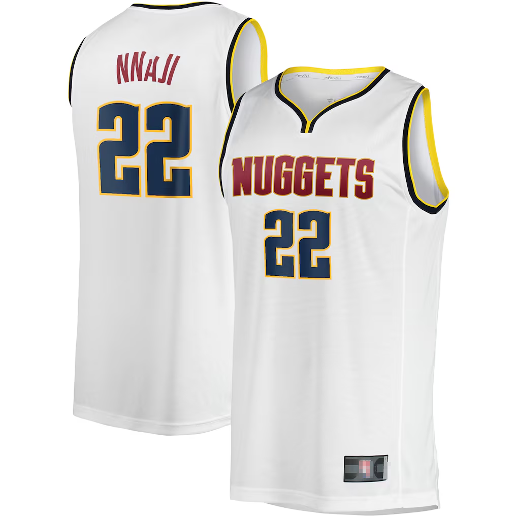 Jamed D.Nuggets #22 Zeke Nnaji  White Fast Break Player Jerseys - Association Edition