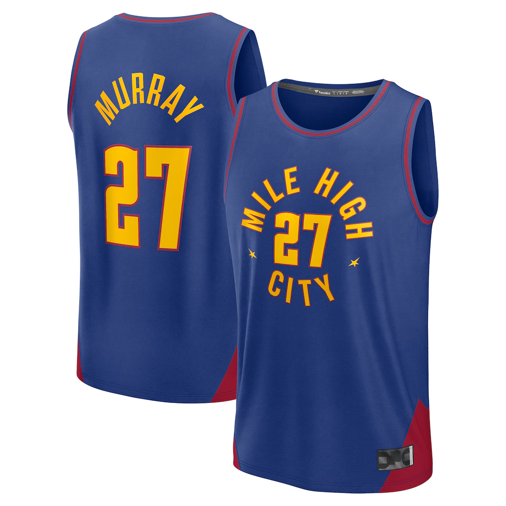 Jamed D.Nuggets #27 Jamal Murray Blue Fast Break Replica Player Jerseys - Statement Edition