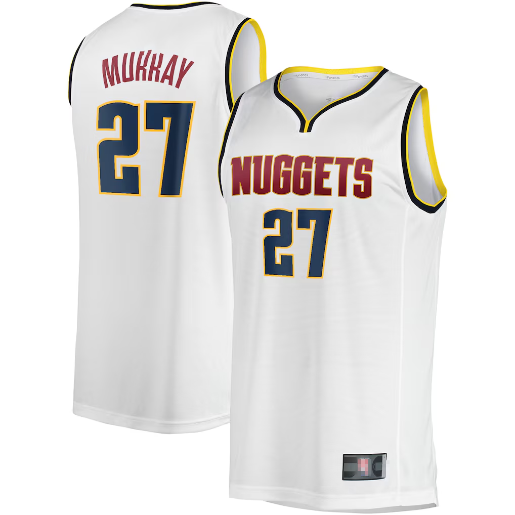 Jamed D.Nuggets #27 Jamal Murray  White Fast Break Player Jerseys - Association Edition