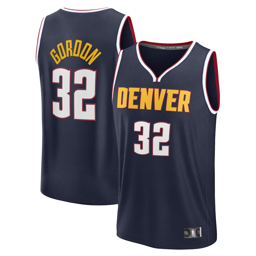 Jamed D.Nuggets #32 Aaron Gordon Navy Fast Break Replica Jerseys - Icon Edition