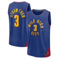 Jamed D.Nuggets #3 Julian Strawther Blue Fast Break Replica Player Jerseys - Statement Edition