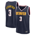 Jamed D.Nuggets #3 Julian Strawther Navy Fast Break Replica Player Jerseys - Icon Edition