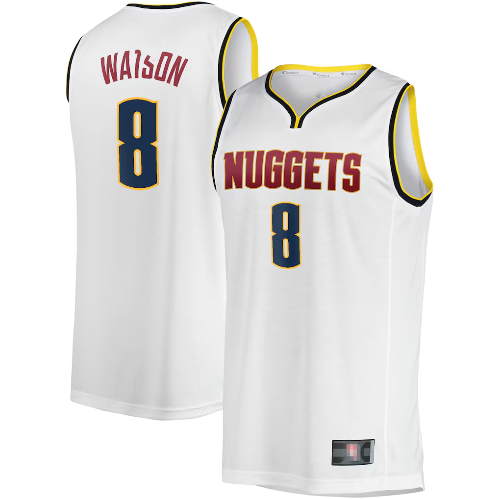 Jamed D.Nuggets #8 Peyton Watson White Fast Break Player Jerseys - Association Edition