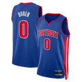 Jamed D.Pistons #0 Jalen Duren Blue Swingman Jerseys - Icon Edition