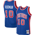 Jamed D.Pistons #10 Dennis Rodman Mitchell & Ness Royal 198889 Hardwood Classics Swingman Jerseys