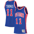 Jamed D.Pistons #11 Isiah Thomas Mitchell & Ness Blue 198889 Hardwood Classics Swingman Jerseys