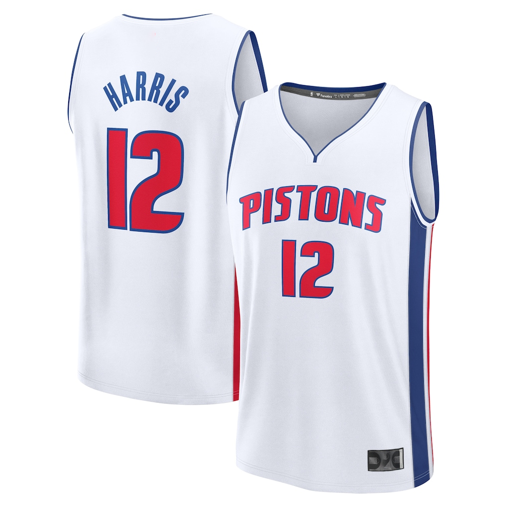 Jamed D.Pistons #12 Tobias Harris  White Fast Break Replica Player Jerseys - Association Edition