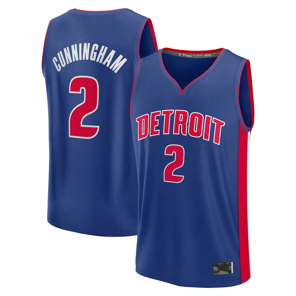 Jamed D.Pistons #2 Cade Cunningham  Blue Fast Break Replica Player Jerseys - Icon Edition