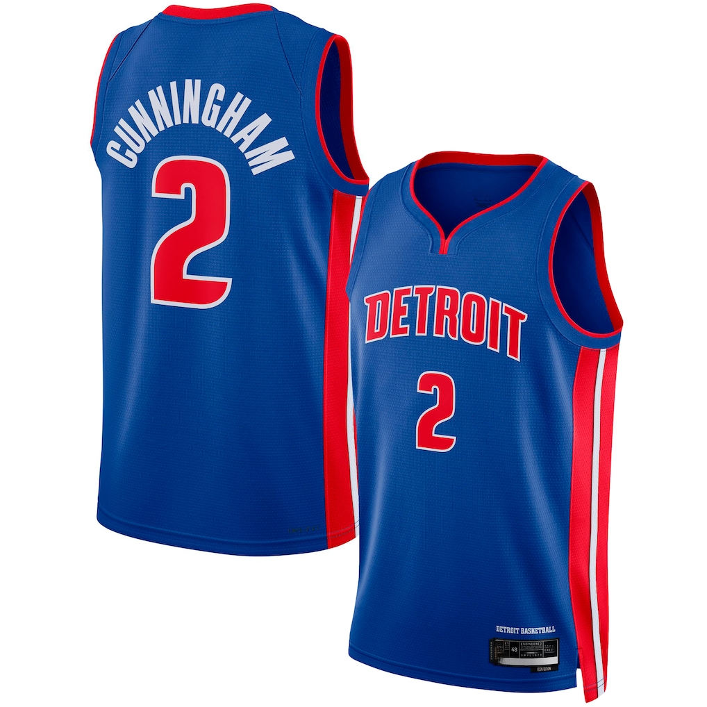Jamed D.Pistons #2 Cade Cunningham Blue Swingman Jerseys - Icon Edition