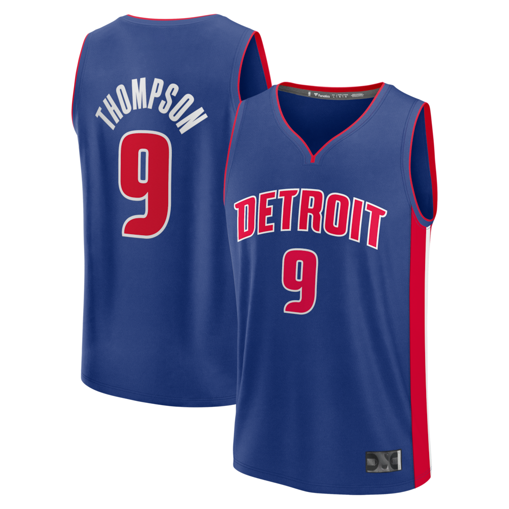 Jamed D.Pistons #9 Ausar Thompson  Blue Fast Break Jerseys - Icon Edition