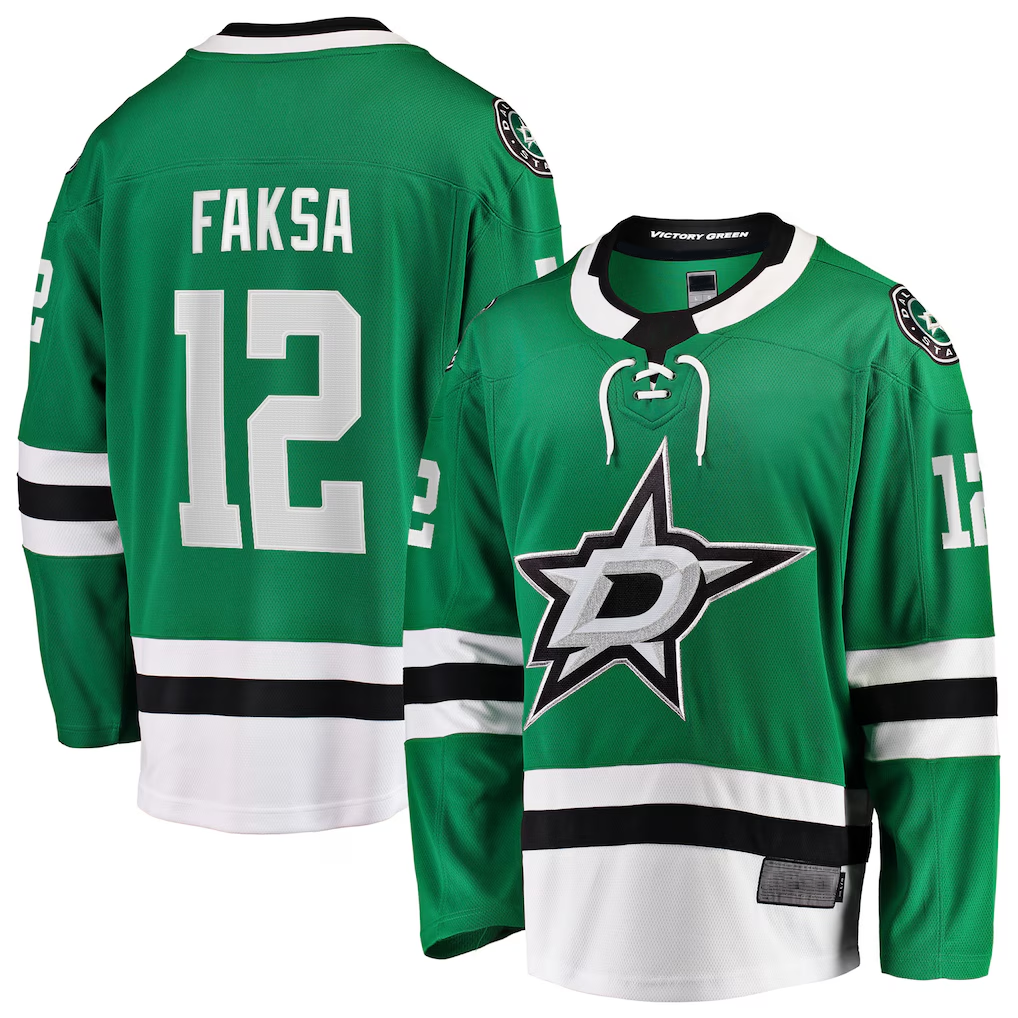 Jamed D.Stars #12 Radek Faksa Kelly Green Home Breakaway Jerseys