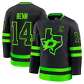 Jamed D.Stars #14 Jamie Benn Black Alternate Premium Jerseys