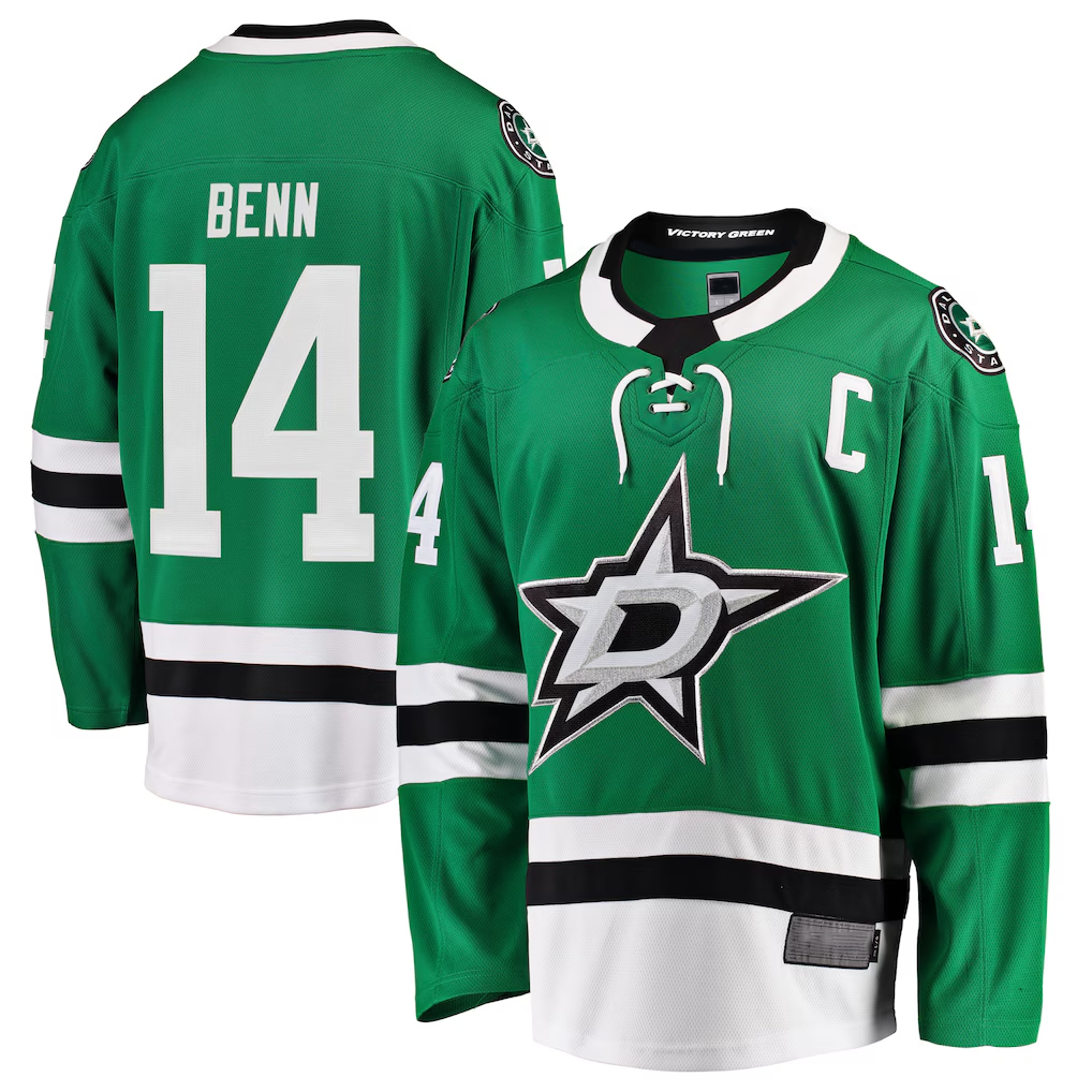Jamed D.Stars #14 Jamie Benn Green Breakaway Player Jerseys
