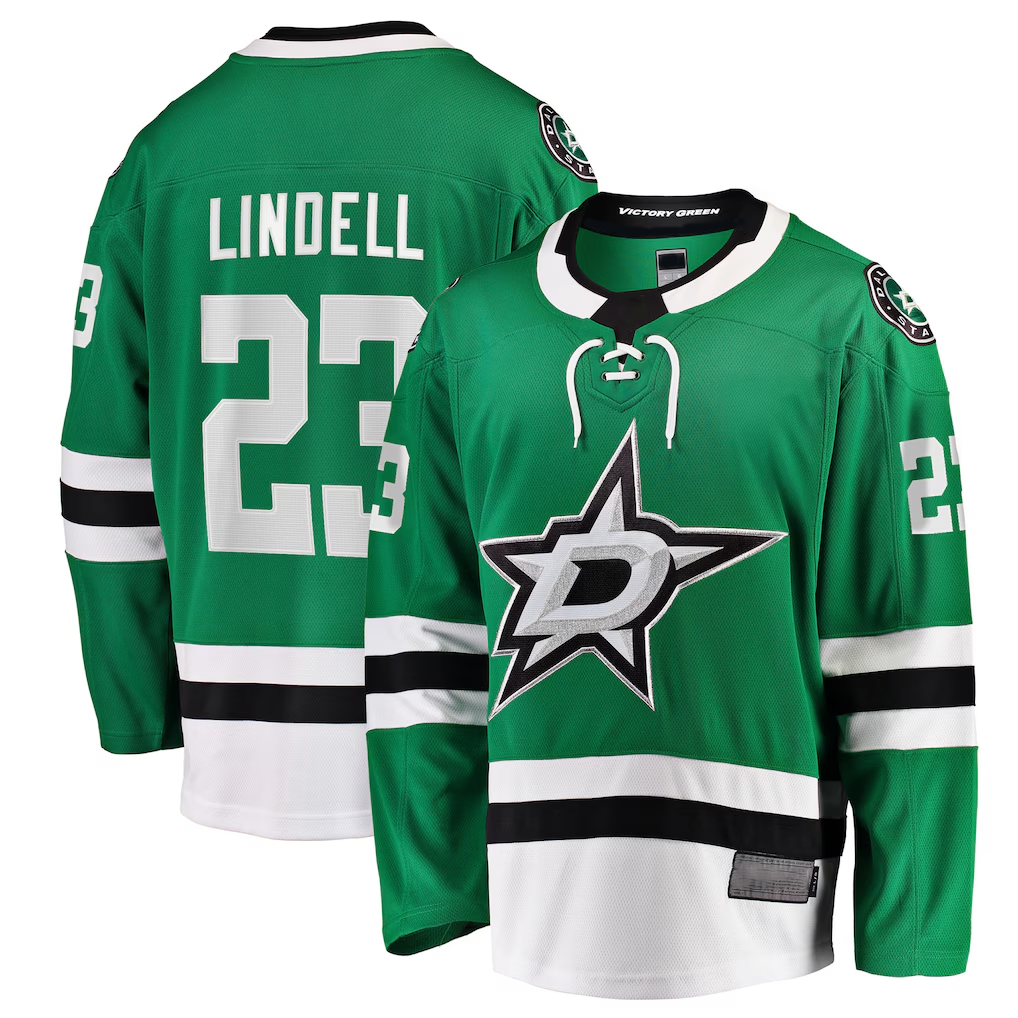 Jamed D.Stars #23 Esa Lindell Kelly Green Breakaway Jerseys