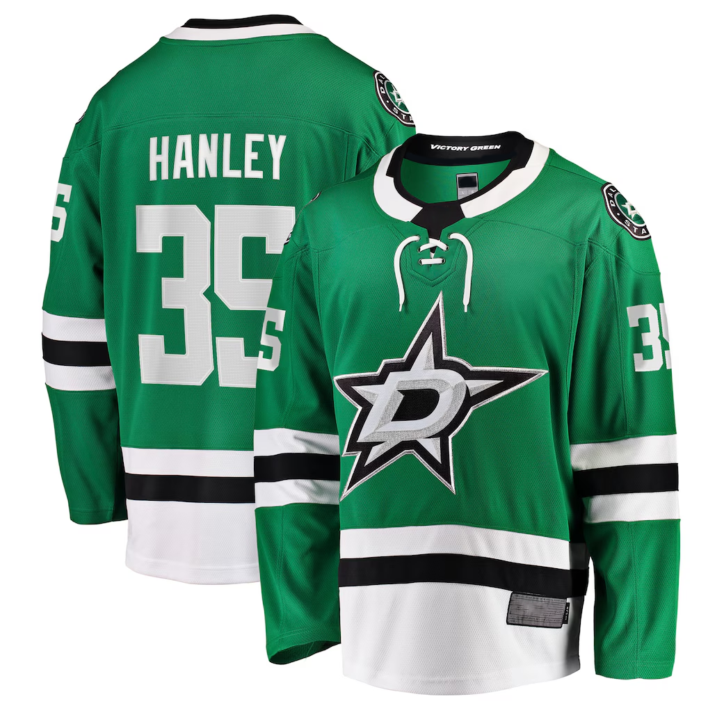 Jamed D.Stars #35 Joel Hanley Kelly Green Breakaway Player Jerseys