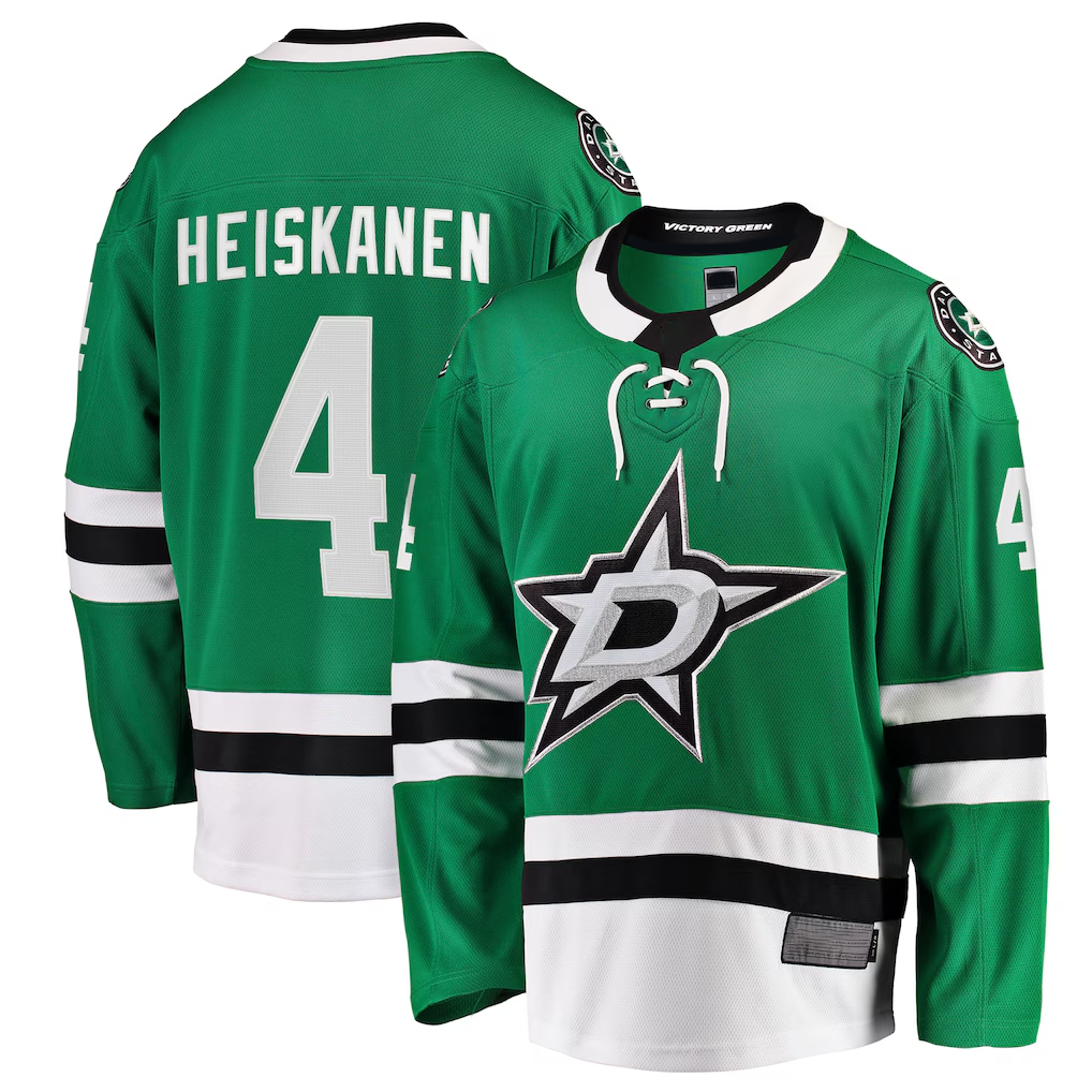 Jamed D.Stars #4 Miro Heiskanen Kelly Green Team Color Breakaway Player Jerseys