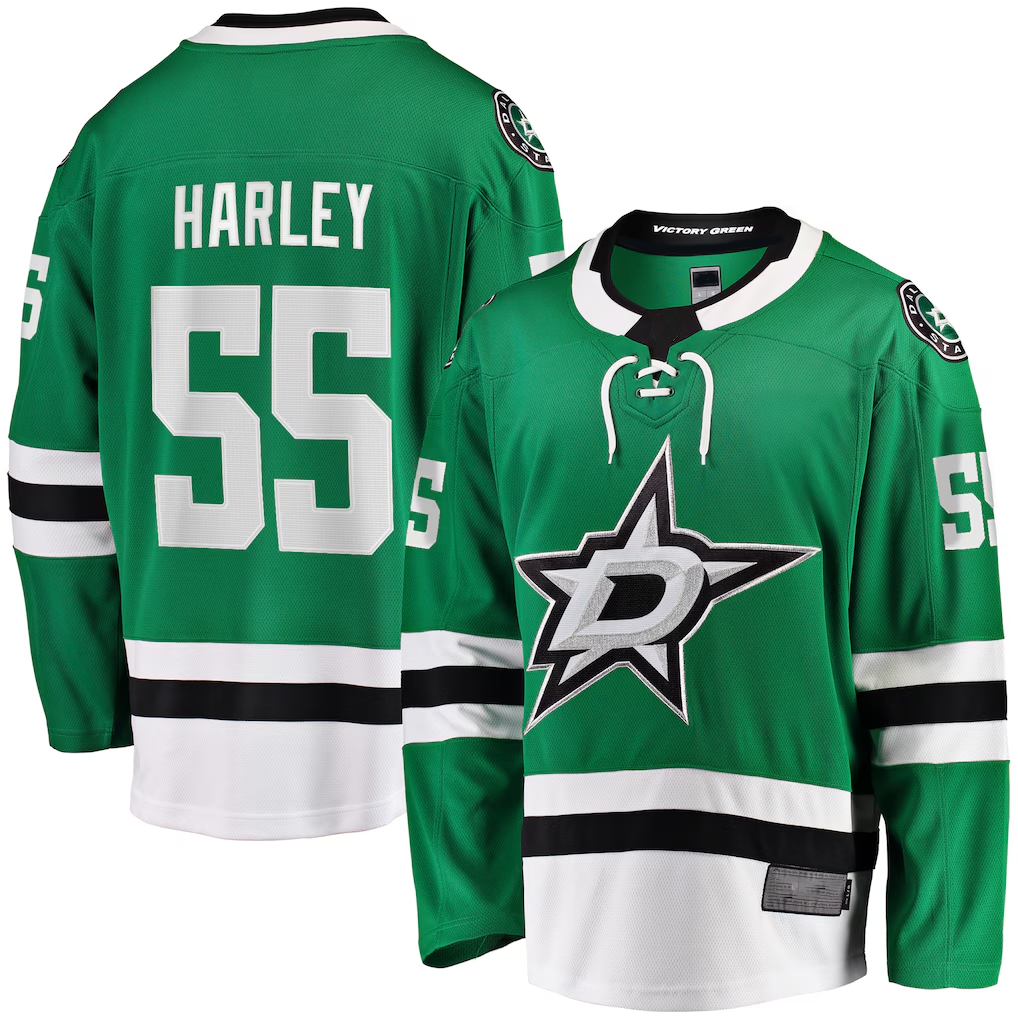 Jamed D.Stars #55 Thomas Harley Kelly Green Home Premier Breakaway Player Jerseys