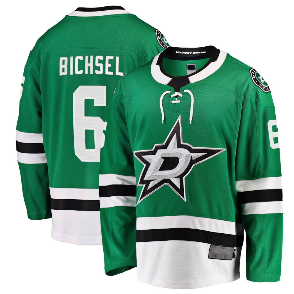 Jamed D.Stars #6 Lian Bichsel Kelly Green Home Breakaway Jerseys