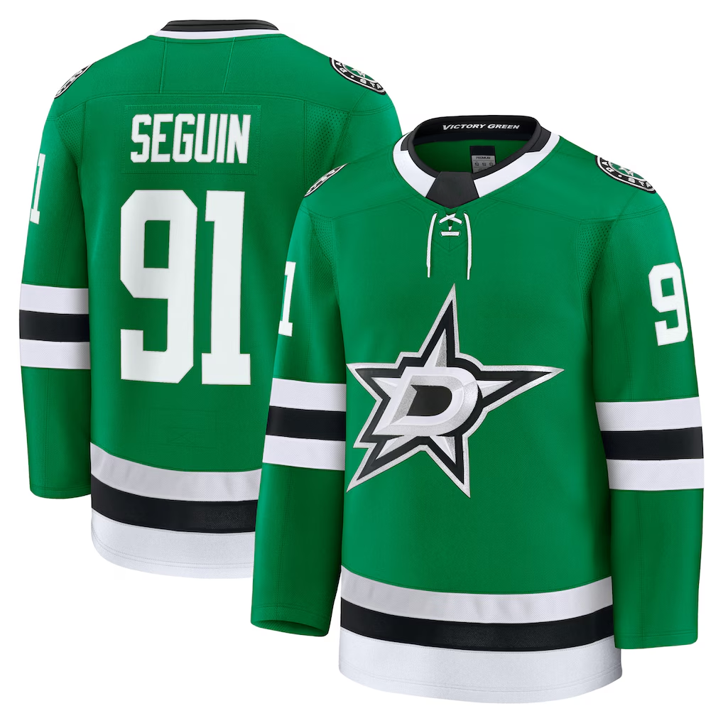 Jamed D.Stars #91 Tyler Seguin Kelly Green Home Premium Jerseys