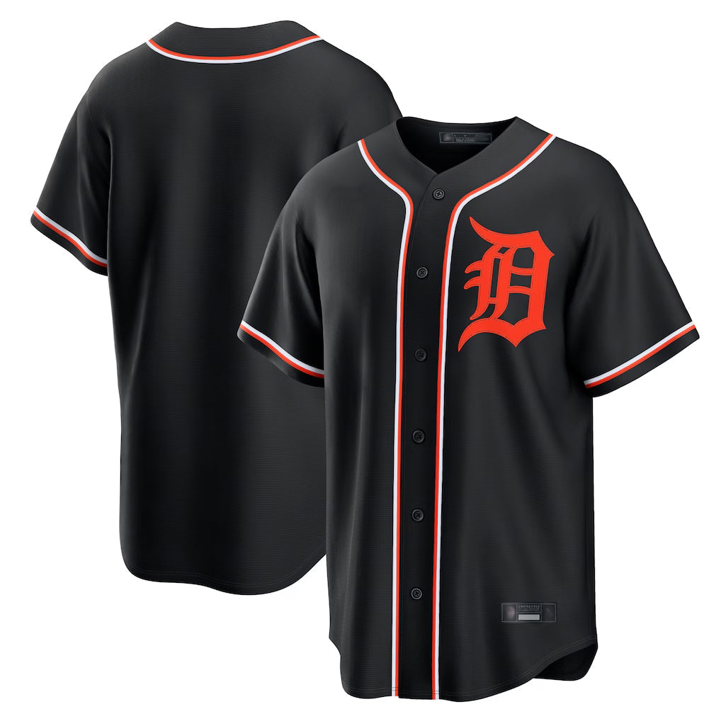 Jamed D.Tigers Black Fashion Out Home Game Blank Player Stitched Jerseys