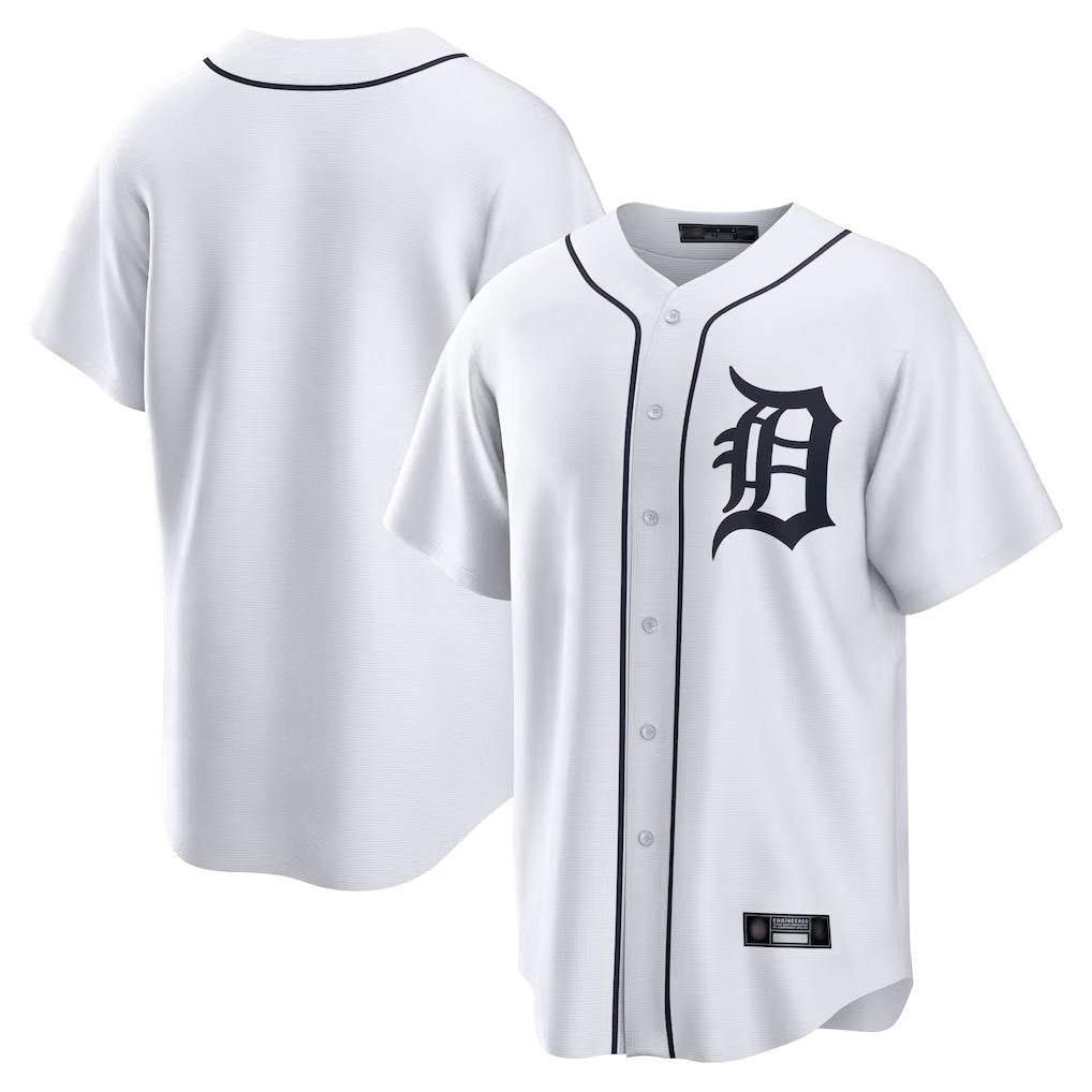 Jamed D.Tigers White Home Game Blank Player Stitched Jerseys