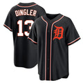 Jamed D.Tigers #13 Dillon Dingler Player Black Fashion Out Home Game Stitched Jerseys