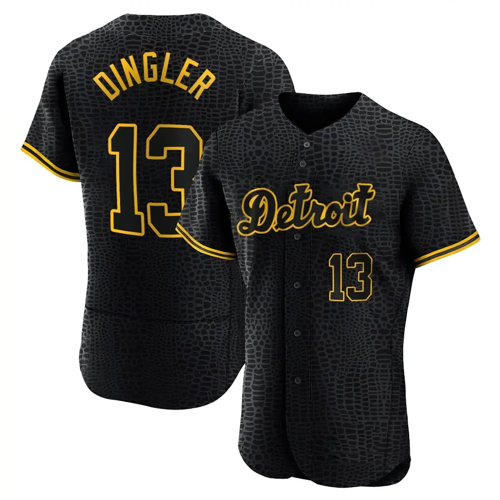 Jamed D.Tigers #13 Dillon Dingler Player Black Snake Skin City Limited Elite Home Stitched Jerseys