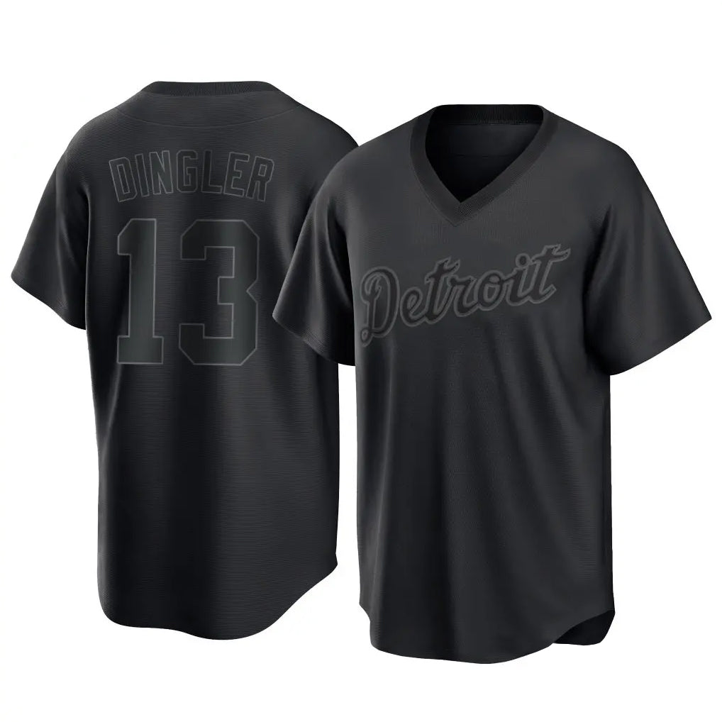 Jamed D.Tigers #13 Dillon Dingler Player Black T-shirt Home Game Stitched Jerseys