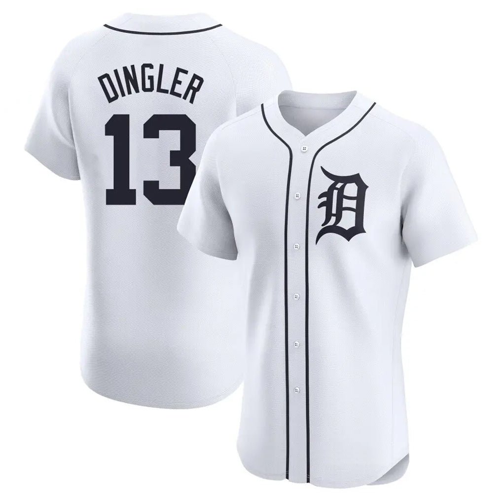 Jamed D.Tigers #13 Dillon Dingler Player White Limited Elite Home Stitched Jerseys