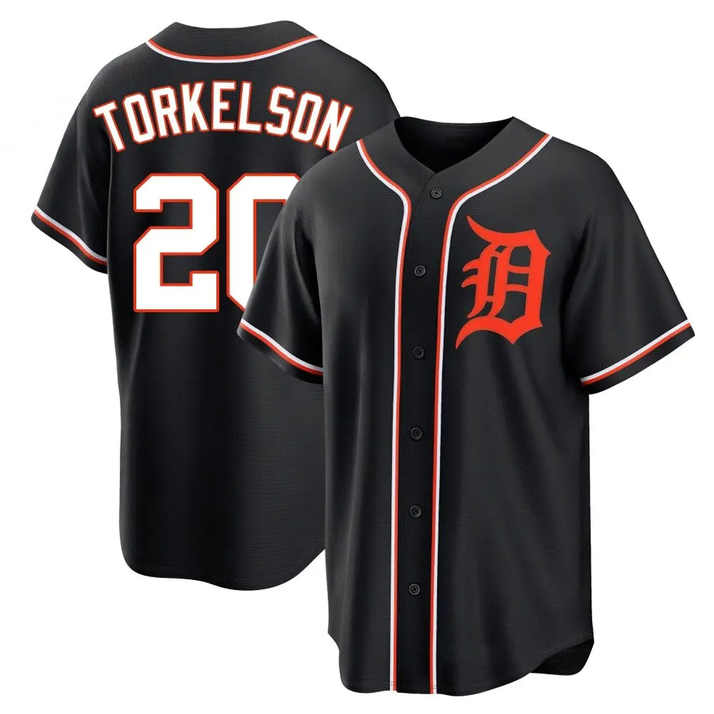 Jamed D.Tigers #20 Spencer Torkelson Player Black Fashion Out Home Game Stitched Jerseys