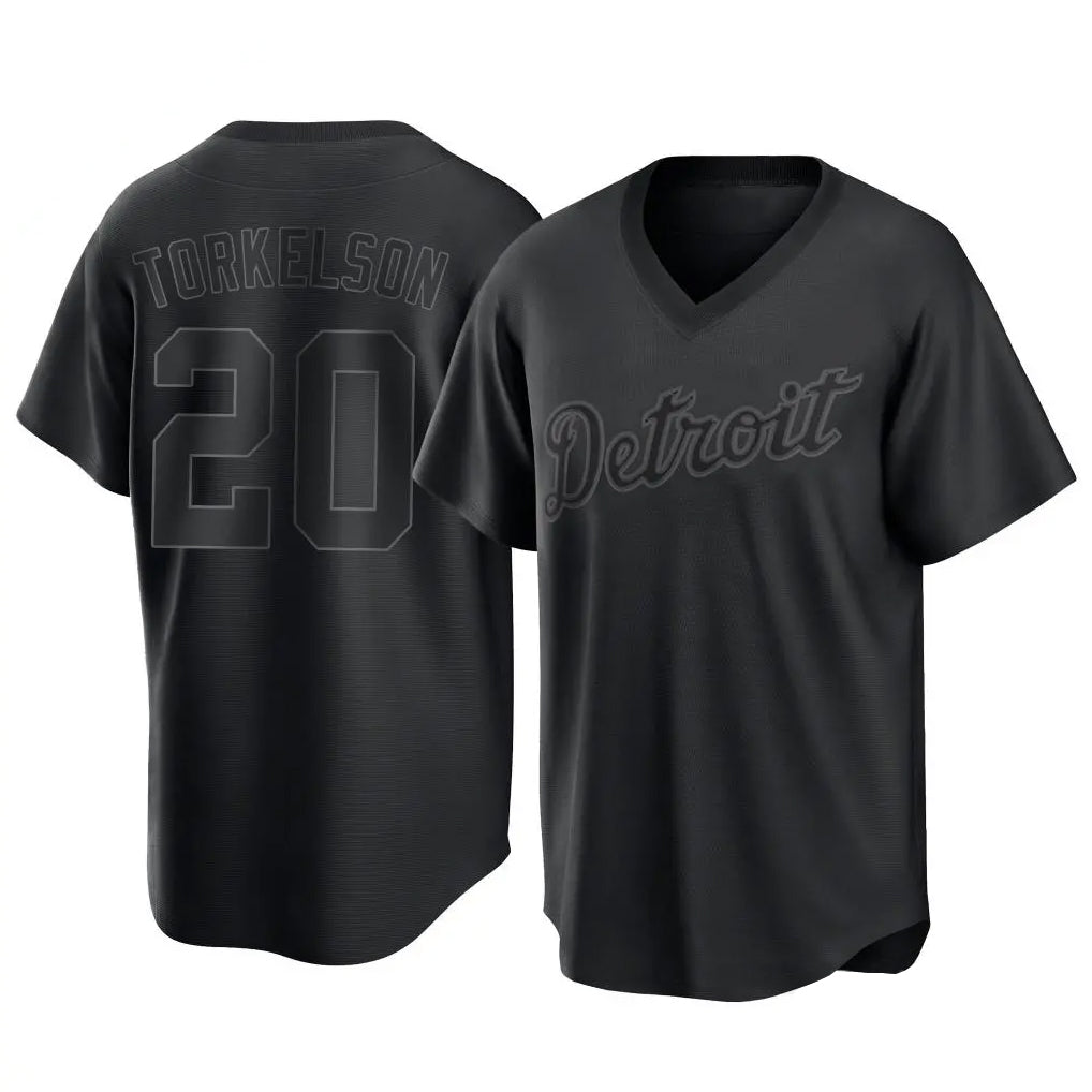 Jamed D.Tigers #20 Spencer Torkelson Player Black T-shirt Home Game Stitched Jerseys