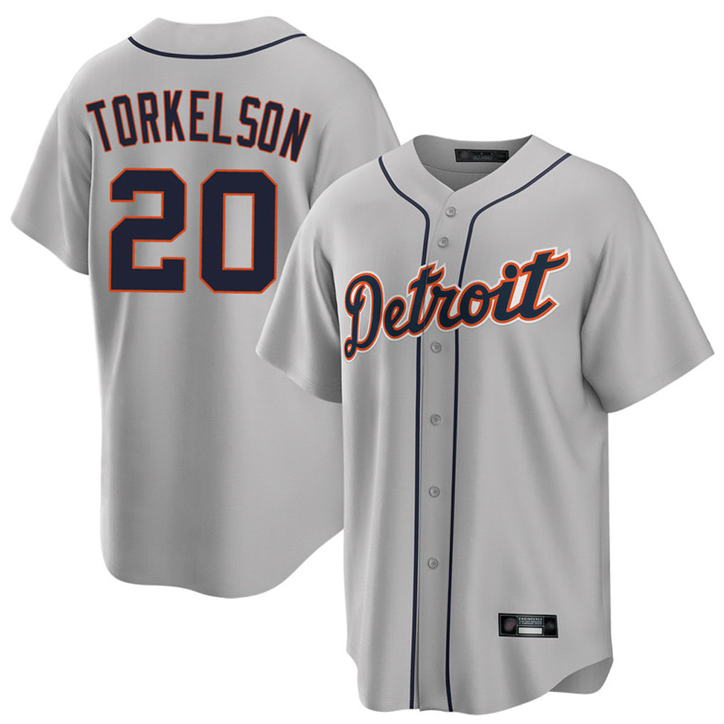 Jamed D.Tigers #20 Spencer Torkelson Player Gray Home Game Stitched Jerseys