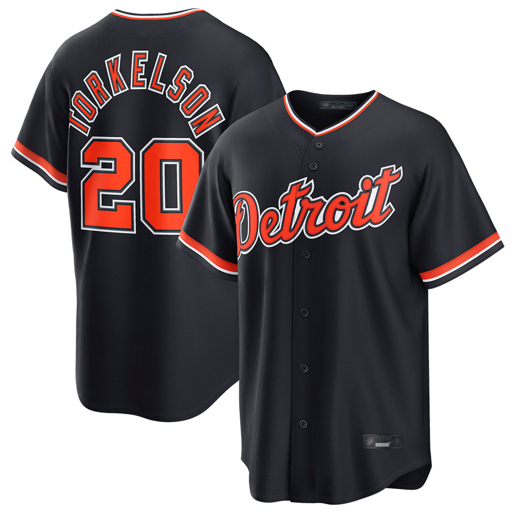 Jamed D.Tigers #20 Spencer Torkelson Player Navy Home Game Stitched Jerseys