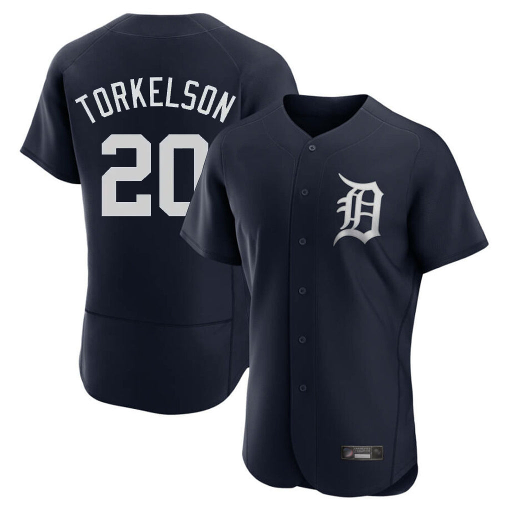 Jamed D.Tigers #20 Spencer Torkelson Player Navy Limited Elite Home Stitched Jerseys