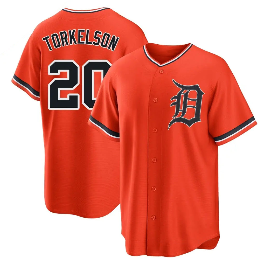 Jamed D.Tigers #20 Spencer Torkelson Player Orange Home Game Stitched Jerseys