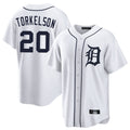 Jamed D.Tigers #20 Spencer Torkelson Player White Home Game Stitched Jerseys