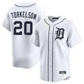 Jamed D.Tigers #20 Spencer Torkelson Player White Home Limited Stitched Jerseys