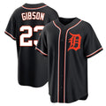 Jamed D.Tigers #23 Kirk Gibson Player Black Fashion Out Home Game Stitched Jerseys