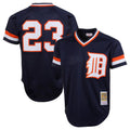 Jamed D.Tigers #23 Kirk Gibson Player Mitchell & Ness Navy 1984 Mesh Batting Practice  T-shirt Stitched Jerseys